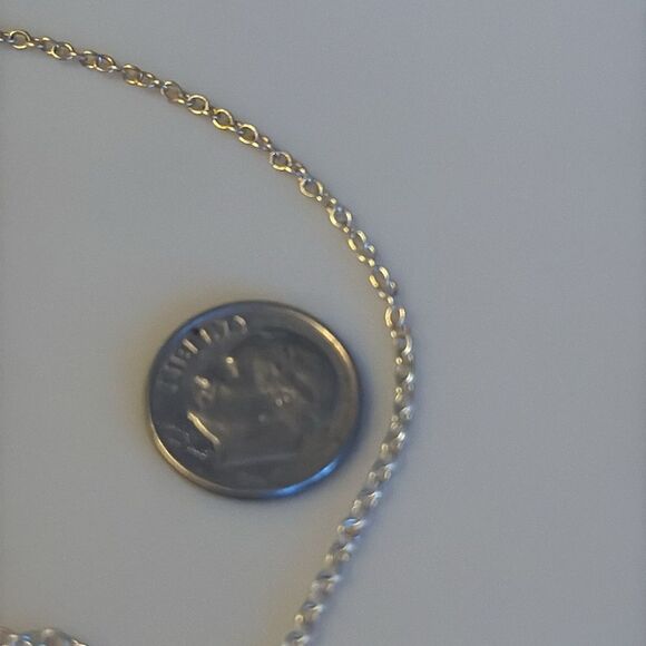 10k gold and sterling silver anklet - Picture 4 of 7